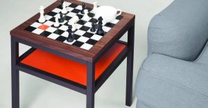Contrast Chess Table Walnut LB4