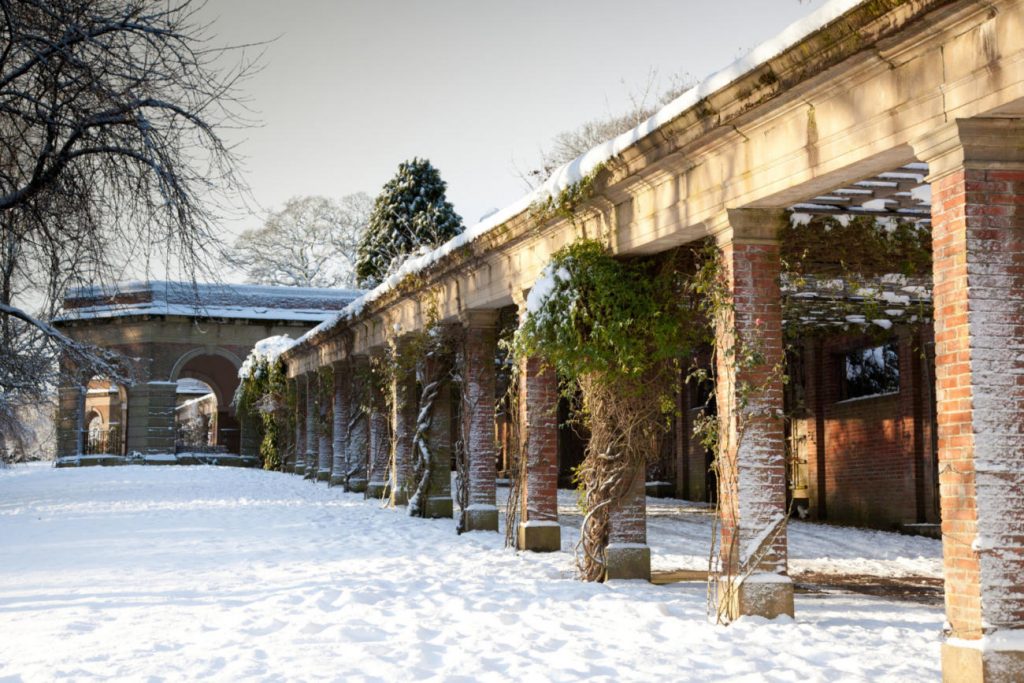 Valley gardens, Harrogate, covered in snow
